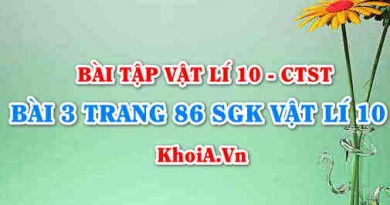 Bài 3 trang 86 SGK Vật lí 10 Chân trời sáng tạo